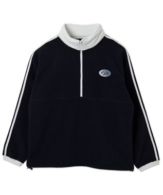 WEGO フリース　ワンポイントハーフZIPプルオーバー ネイビー