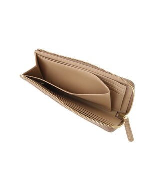 genten グレースパイソン L字ファスナー長財布 ベージュ
