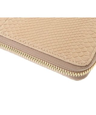 genten グレースパイソン L字ファスナー長財布 ベージュ