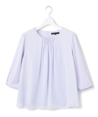 23区 【洗える】エアリーコンビジャージー パールモチーフ カットソー ライラック系