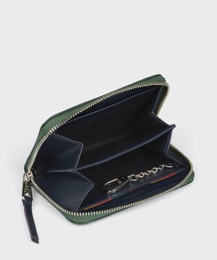 Paul Smith ブライトストライププラー SS24 カード＆コインケース グリーン