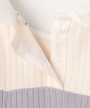 組曲 KIDS 【90-100㎝】バイカラーニットソー ワンピース ライトグレー系