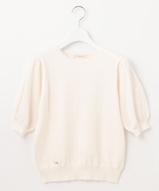 Feroux 【接触冷感・UVカット・洗える】クルーネックハーフスリーブ プルオーバー ホワイト系