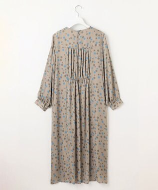 自由区 L マルチポルカドットプリント ワンピース モカベース