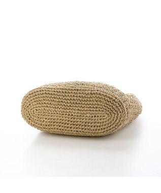 UNBILLION カシュカシュ cachecache / ドロストフリルハンドル地柄編みトート カゴバッグ ブラウン