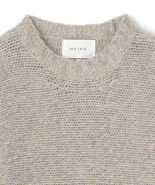 BEIGE， MARANA / モヘア混ミックスドルマンニット Gray x Mustard