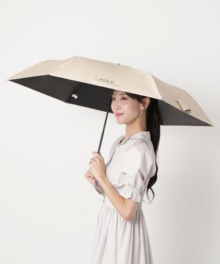 MOONBAT 【遮熱・遮光】POLO RALPH LAUREN(ポロ ラルフローレン)CORE DENIM BEAR ポロベア 晴雨兼用 雨傘  折りたたみ傘 ベージュ