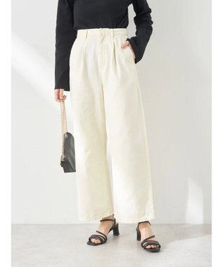 earth music&ecology ワンタックデザイン製品染めカラーパンツ