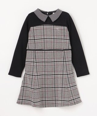 組曲 KIDS 【110-140㎝】レディチェック ワンピース モノトーン