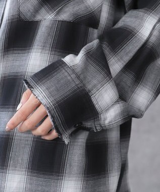 WEGO チェックBIGシャツ ブラック