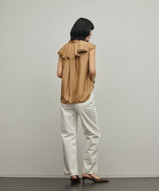 GRACE CONTINENTAL フリルスキッパーブラウス キャメル