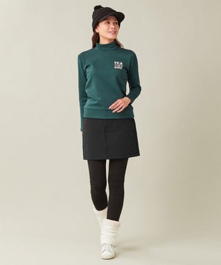 23区GOLF 冬の暖か名品トップス【WOMEN】ストレッチ 裏フリース ダークグリーン系