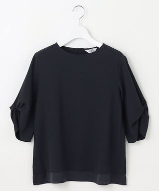 J.PRESS LADIES 【洗える・吸水速乾・接触冷感・セットアップ対応】Light ジョーゼット ブラウス ダークネイビー系