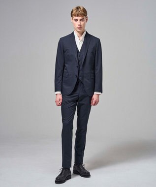 JOSEPH HOMME 新色【セットアップ対応 / 後ろウエストゴム仕様】クールドッツストレッチ　テーパードパンツ / CITY EASY ネイビー系