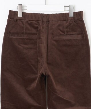 自由区 L リブレスコールストレート パンツ ダークブラウン系