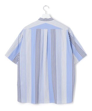 J.PRESS YORK STREET 【UNISEX】マルチストライプバンドカラー シャツ サックスブルー系7