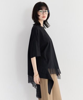 YECCA VECCA 裾アシメデザインプルオーバー Black