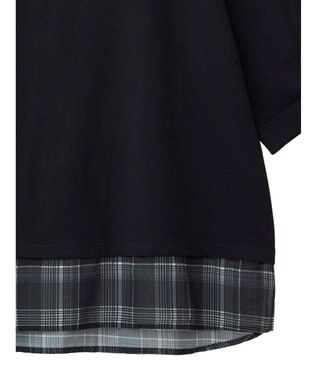 Green Parks ５分袖裾シアードッキングチュニック Black