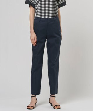 J.PRESS LADIES 【セットアップ対応・洗える・撥水】コットンFITTY テーパード パンツ ネイビー系