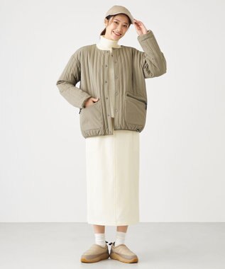 SHARE PARK LADIES フラップポケットタイトスカート アイボリー系