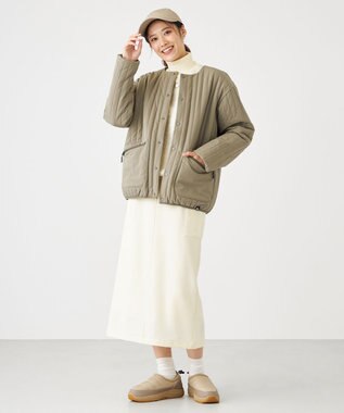 SHARE PARK LADIES フラップポケットタイトスカート アイボリー系