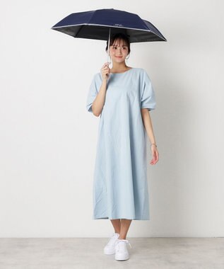 MOONBAT 【WEB限定】 POLO RALPH LAUREN（ポロ ラルフローレン） 晴雨兼用日傘 ワンポイントポロベア プリント 折りたたみ傘 ポーチタイプ 1級遮光/遮熱/遮光 ディープブルー