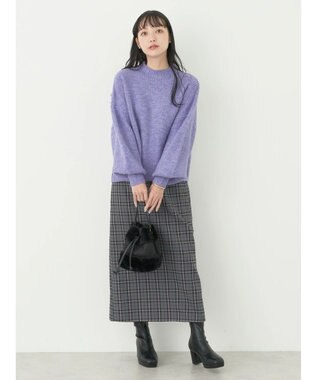 earth music&ecology チェックナロースカート Check Gray