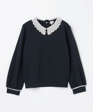 組曲 KIDS 【150-160㎝】レースカラー トレーナー ネイビー