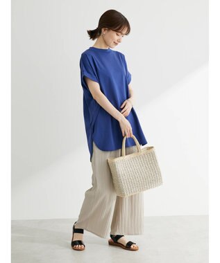 Green Parks 汗じみ防止Ｗカフスフレンチチュニック Dark Blue