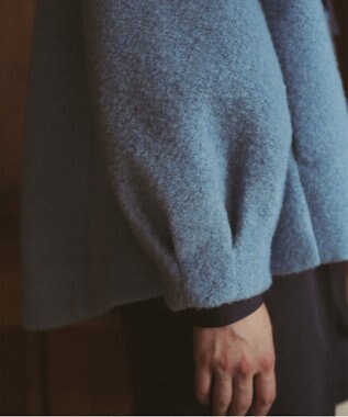 #Newans 【洗濯機可能】バックフレアショートコート ブルー