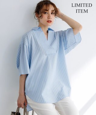  【Lサイズ限定】リラックスシルエット スキッパーシャツ