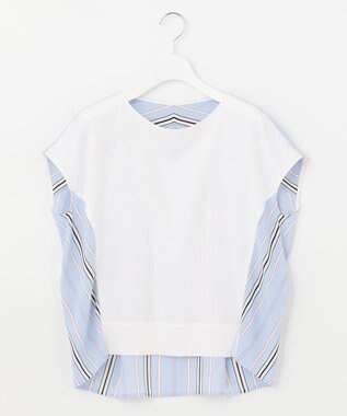 自由区 L 【WEB限定】ランダムストライプ セットアップワンピース サックスブルー系1