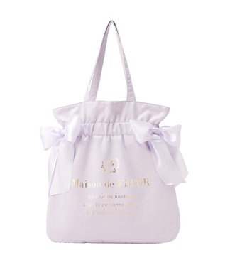 Maison de FLEUR 《セット商品》ダブルリボンギャザートート・ポーチ Lavender