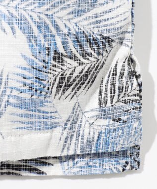 JOSEPH ABBOUD MOUNTAIN 【通気性・腰ポケット付き】ジャングルリーフプリント 半袖シャツ ホワイト系6