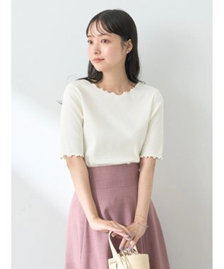 earth music&ecology メロ－リブプルオーバー Ivory