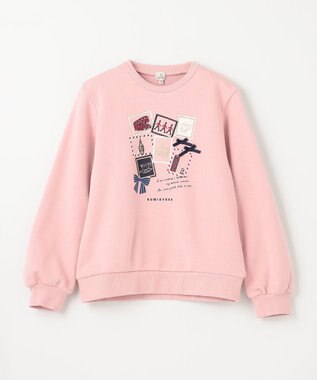 組曲 KIDS 【150-160cm】ロンドンスタンプ トレーナー ピンク系