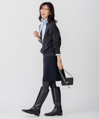 23区 L 【洗える】コットンウール クルーネック プルオーバー グレー系