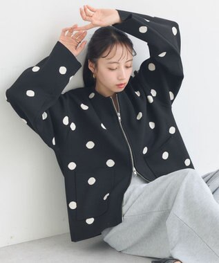 earth music&ecology 【予約】ダブルジップドットカーディガン