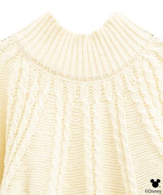 earth music&ecology 【予約】Disney/ポイントミッキーケーブルニット アイボリー