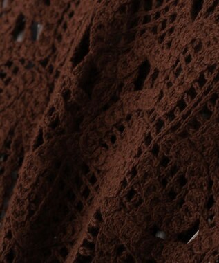 Green Parks 衿付きクロシェ風カーディガン Brown