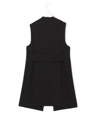 ICB 【洗える】T/Rドライリネン ジレ ブラック系