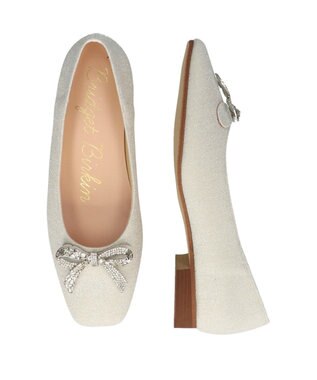 Bridget Birkin 【Bridget Birkin】ビジューリボンラメパンプス シルバー雑材