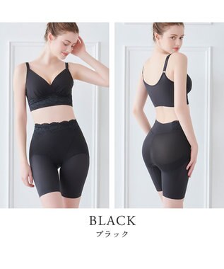 BRADELIS New York 【BRADELIS NewYork peace】ハイブリッドシェイプアップヘムガードル23 ソフトな履き心地でしっかり補正 ブラック