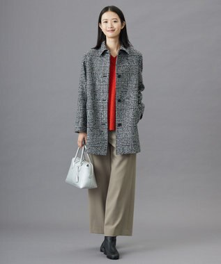 J.PRESS LADIES L 【洗える】CASHMERE BLEND Vネック プルオーバーニット オレンジ系