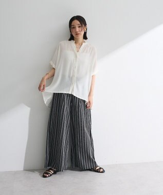 Green Parks Ｉ　レーヨンクレープブラウス Black