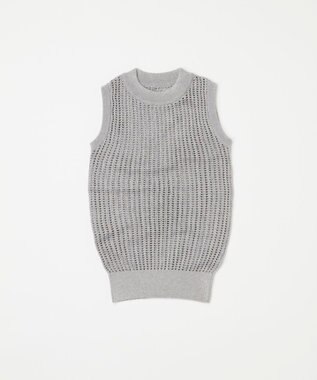 TOQUE 25SS新作〈大草直子さんアドバイザー〉【天然素材】シルク×コットン粗メッシュニットノースリーブ グレー