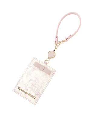 Maison de FLEUR リール付きフラワーガーデン柄パスケース Pink