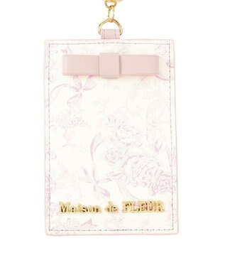 Maison de FLEUR リール付きフラワーガーデン柄パスケース Pink