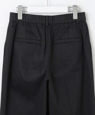 自由区 S 【UVカット・接触冷感・洗える】コットンサテンクロップド丈ワイドストレート パンツ ブラック