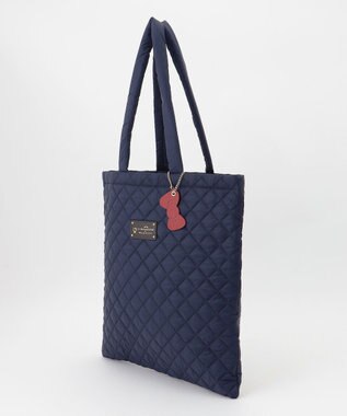 LA BAGAGERIE 【LA BAGAGERIE×HELLO KITTY】リボンチャーム付き　キルティングトート ネイビー